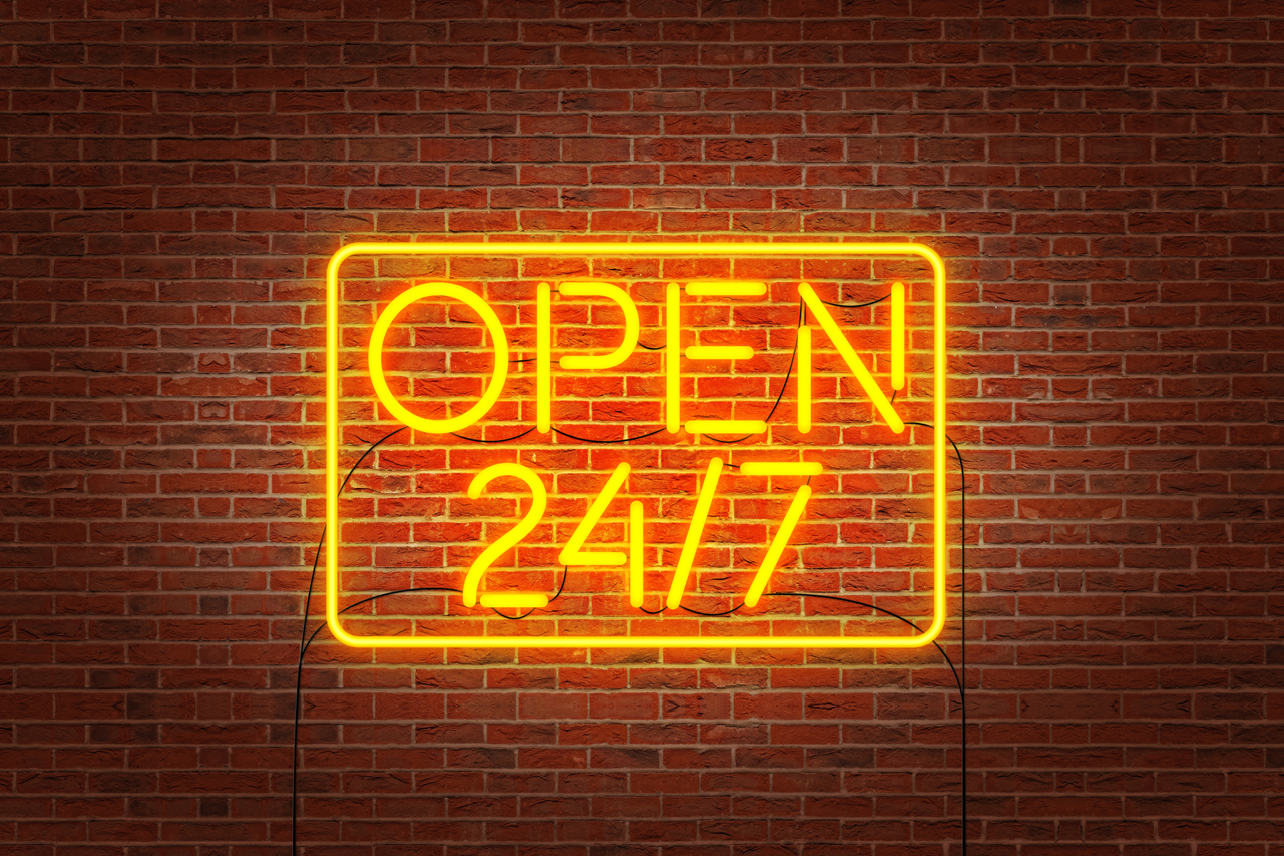 Open 24/7 Light Background